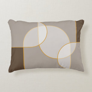 Brown, Beige, Tan & Gold Abstract Arch Pattern  Accent Pillow