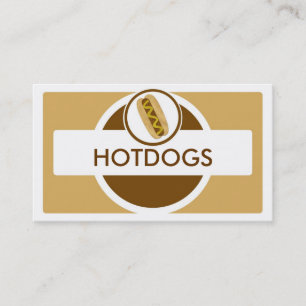 Brown beige thème hotdog cartes de visite