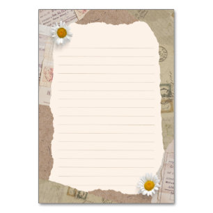 Brown Beige Vintage Scrapbook Lined Notes Table Number