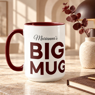 Brown Big Mug Huge Mug Script Custom Name