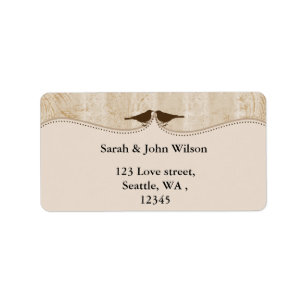 brown bird cage, love birds return address labels