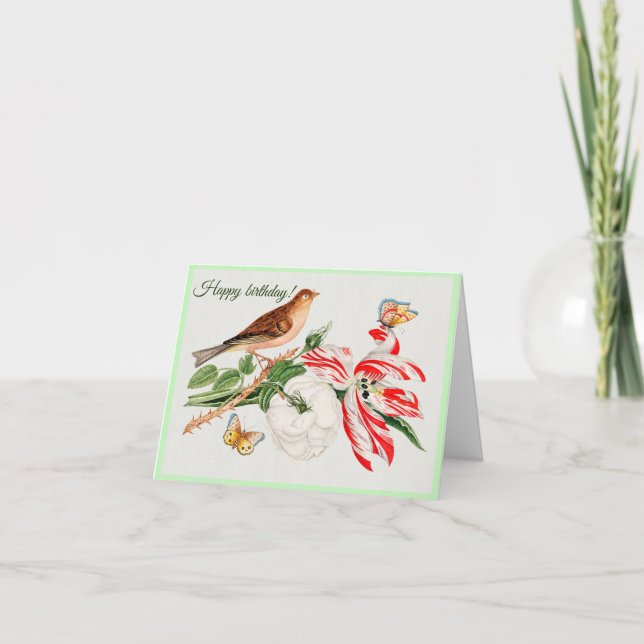 Brown bird on a branch  card (Front)