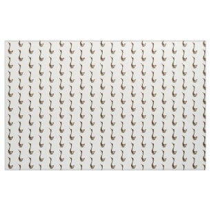 brown bird pattern on white fabric