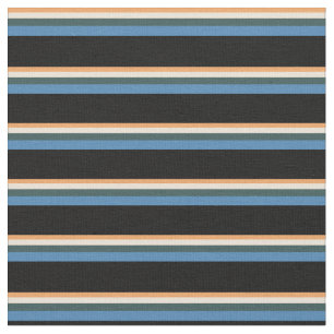 Brown, Bisque, Dark Slate Grey, Blue & Black Fabric