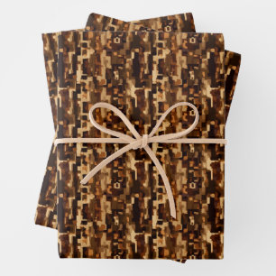 Brown & Black Abstract Wrapping Paper Sheet