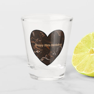 Brown, Black and Grey Swirls Shot Glass