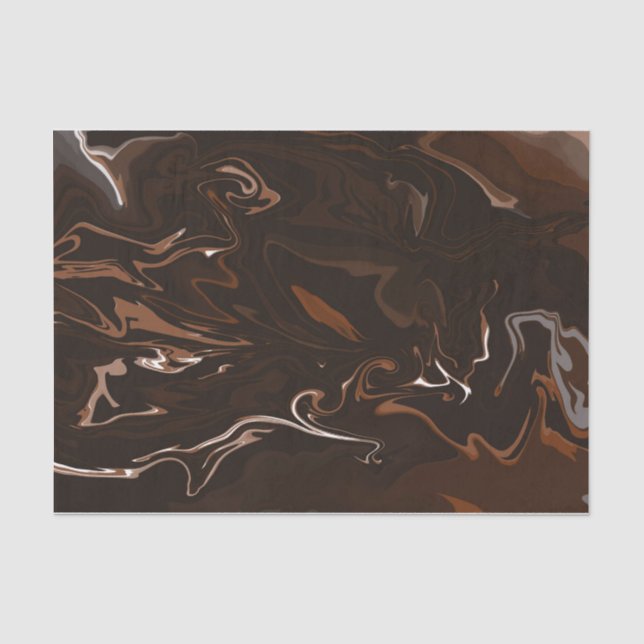 Brown, Black and Grey Swirls Tissue Paper (Front)