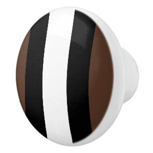 Brown, black and white stripes ceramic knob