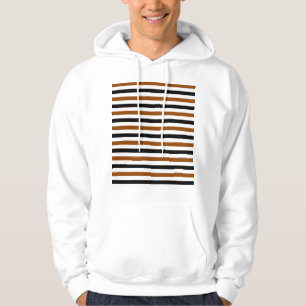 Brown Black and white stripes design Hoodie