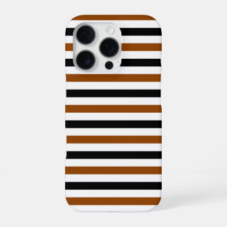 Brown Black and white stripes design iPhone 16 Pro Case