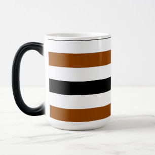 Brown Black and white stripes design Magic Mug