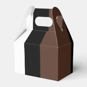Brown, black and white stripes favor box