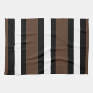 Brown, black and white stripes kitchen towel