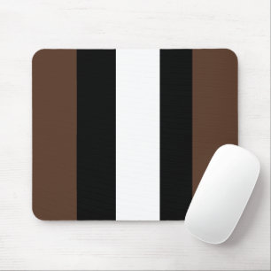 Brown, black and white stripes mouse pad