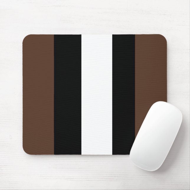 Brown, black and white stripes  mouse pad (With Mouse)