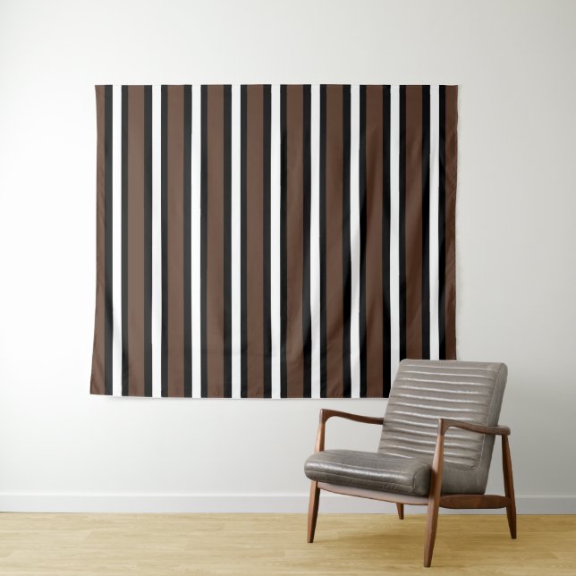 Brown, black and white stripes  tapestry (In Situ (Horizontal))