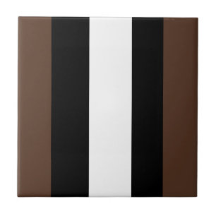 Brown, black and white stripes tile