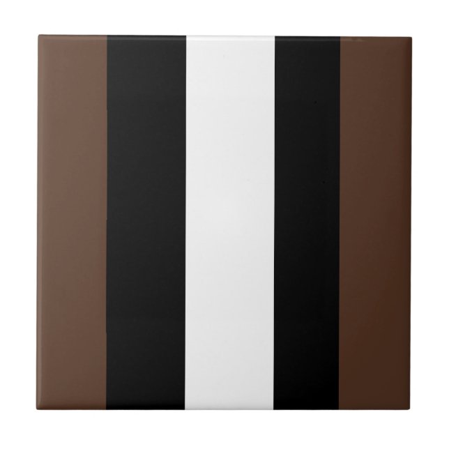 Brown, black and white stripes  tile (Front)