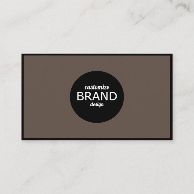 Brown & Black Border Minimalist Professional Business Card (Front)