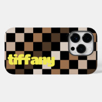 Brown Black Chequered Gingham Pattern