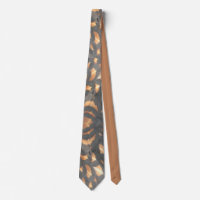 Brown Black Chicken Feathers Pattern Neck Tie