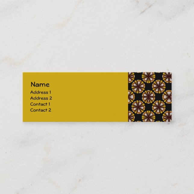 brown black circle pattern mini business card (Front)