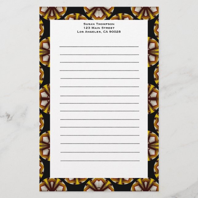 brown black circles stationery (Front)