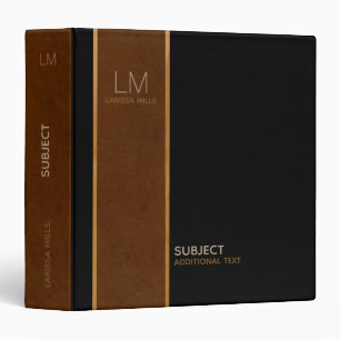 brown & black classy monogrammed binder