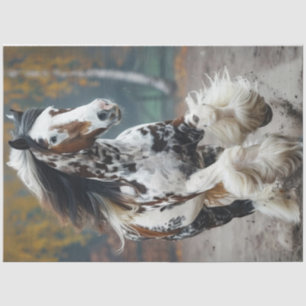 Brown Black Clydesdale Horse Decoupage Tissue Paper