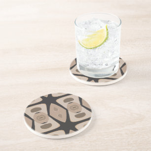 Brown, Black, Drinking Coaster - Hot Sand