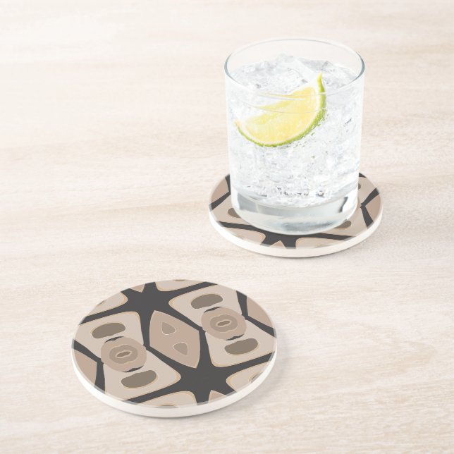 Brown, Black, Drinking Coaster - Hot Sand (Side)