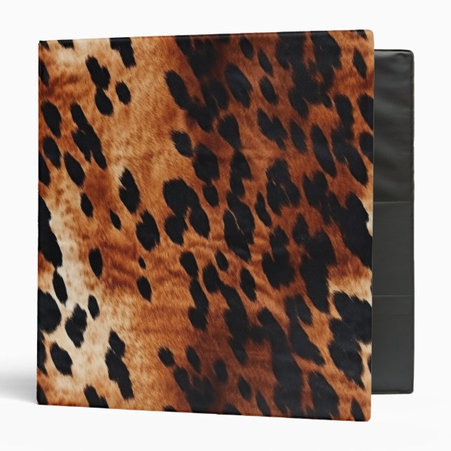 Brown Black Faux Cowhide   Binder (Front/Inside)