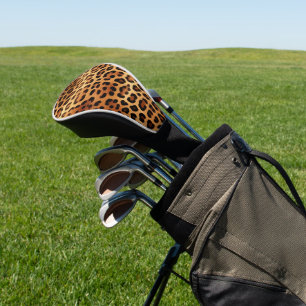 Brown Black Golden Leopard Print Golf Head Cover