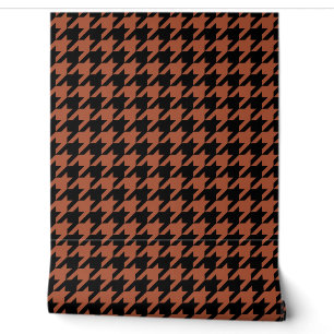 Brown Black Houndstooth Check Wallpaper
