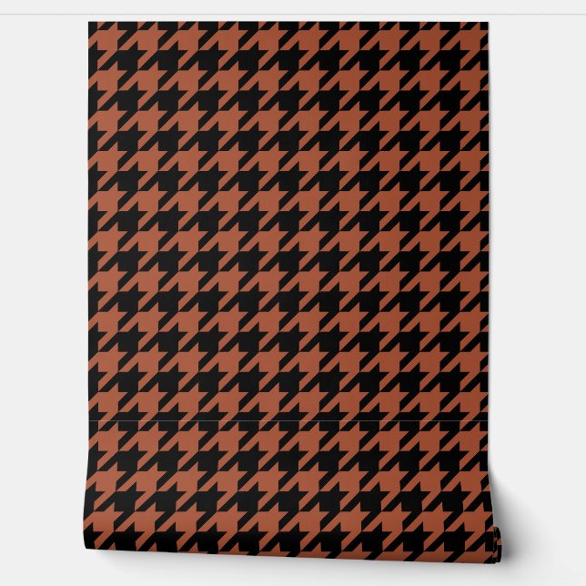 Brown Black Houndstooth Check Wallpaper (Unrolling)