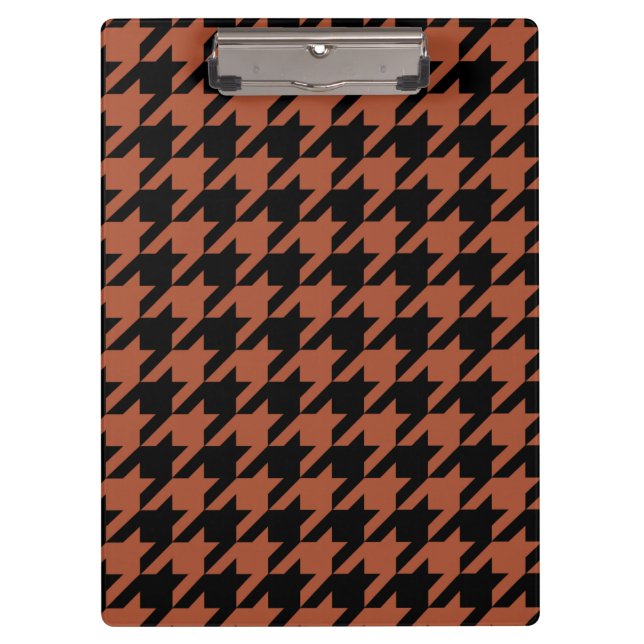 Brown Black Houndstooth Plaid  Clipboard (Front)