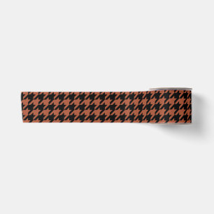 Brown Black Houndstooth Plaid  Satin Ribbon