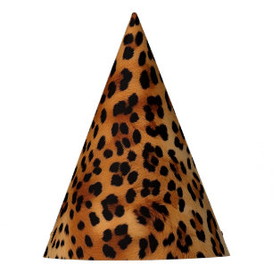 Brown Black Leopard Print Party Hat