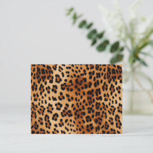 Brown Black Leopard Print Postcard