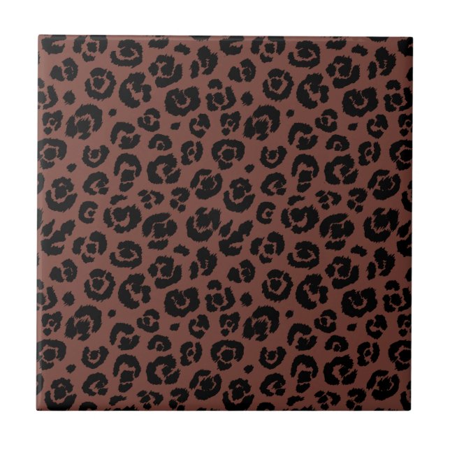 Brown Black Leopard Print Tile (Front)