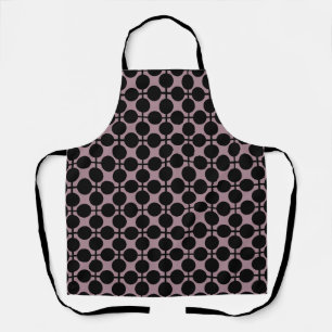 brown black polka dot check pattern fashion apron