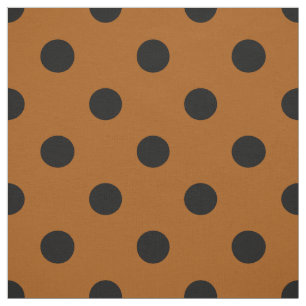 Brown Black Polka Dots Textile Fabric