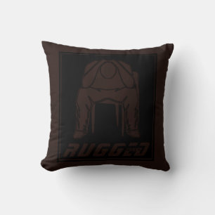 brown black Rugged Man Holding Head   Thinking Man Throw Pillow