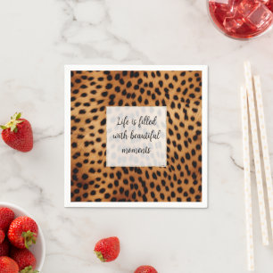 Brown Black Safari Cheetah Leopard Animal  Napkin