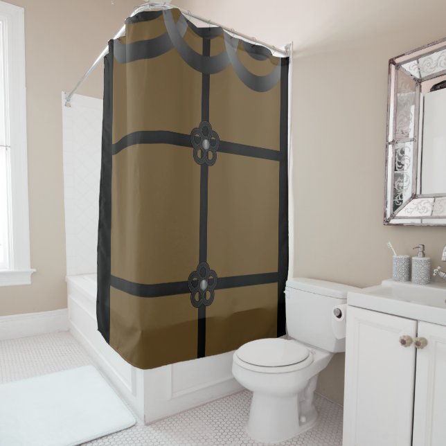 Brown black showercurtain (In Situ)