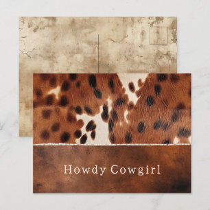 Brown Black Southwest Cowhide Postcard