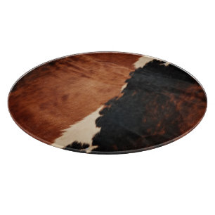 Brown Black Southwest Faux Cowhide Cutting Board