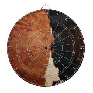 Brown Black Southwest Faux Cowhide Dartboard