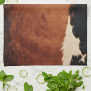 Brown Black Southwest Faux Cowhide Kitchen Towel
