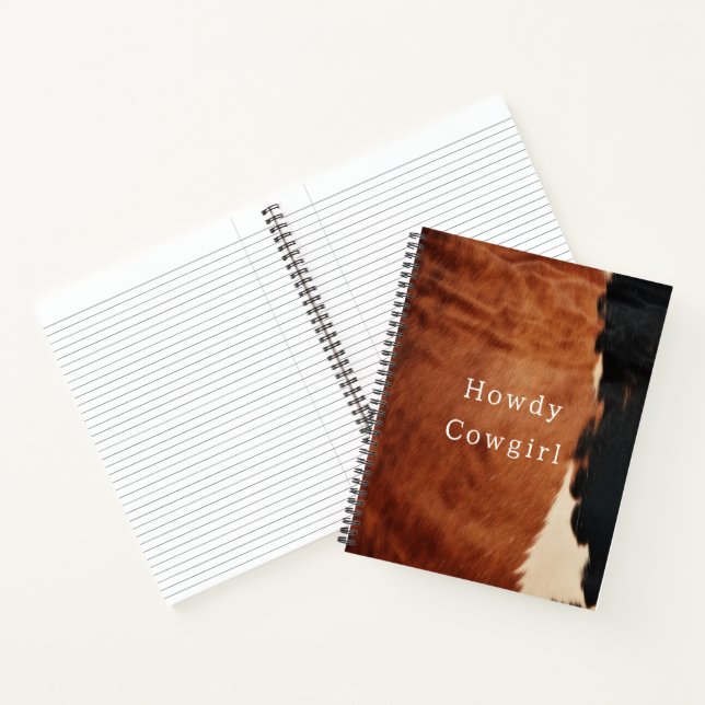 Brown Black Southwest Faux Cowhide Notebook (Inside)